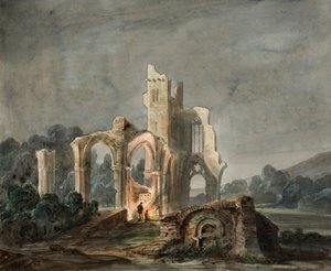 Paisaje Nocturno con Ruinas Góticas